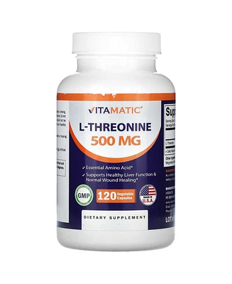 Vitamatic L-Threonine 500 mg 120 Vegetable Capsules
