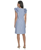 Jessica Howard Petite Ruffle-Shoulder Shift Dress