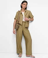 Dkny Women's Snap-Front Roll-Tab Short-Sleeve Jacket