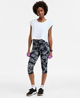 Id Ideology Women's Abstract Printed Soft Cropped Leggings, Exclusively at Macy's