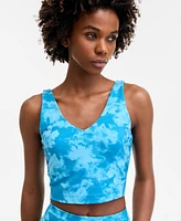 Id Ideology Women's Abstract Print V-Neck Cropped Tank Top, Exclusively at Macy's