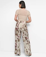 Dkny Women's Printed Wide-Leg Drawstring Pants