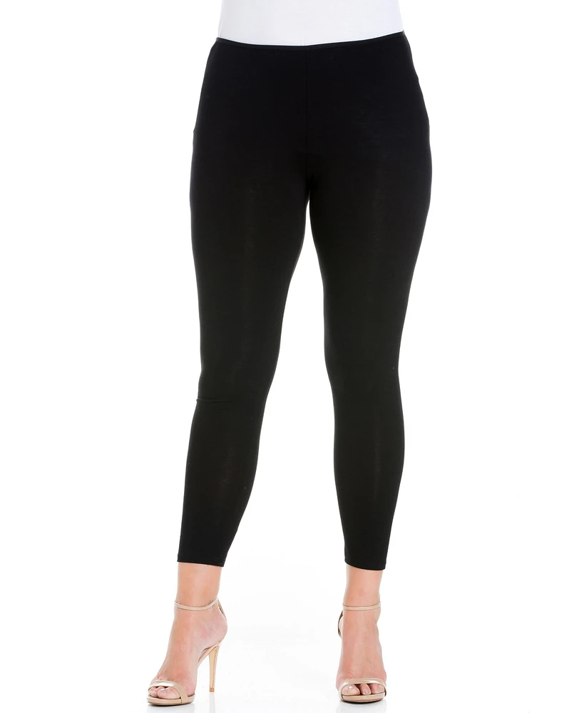 24seven Comfort Apparel Plus Comfortable Ankle Length Leggings