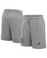 Nike Men's Heather Gray Michigan State Spartans Legacy Essential Fleece Shorts
