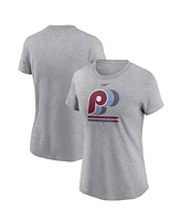 Nike Women's Heather Gray Philadelphia Phillies Logo T-Shirt