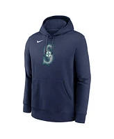 Nike Men's Navy Seattle Mariners Logo Club Fleece Pullover Hoodie