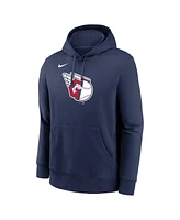 Nike Men's Navy Cleveland Guardians Logo Club Fleece Pullover Hoodie