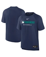Nike Men's Navy Seattle Mariners Authentic Collection Pregame Raglan Performance T-Shirt