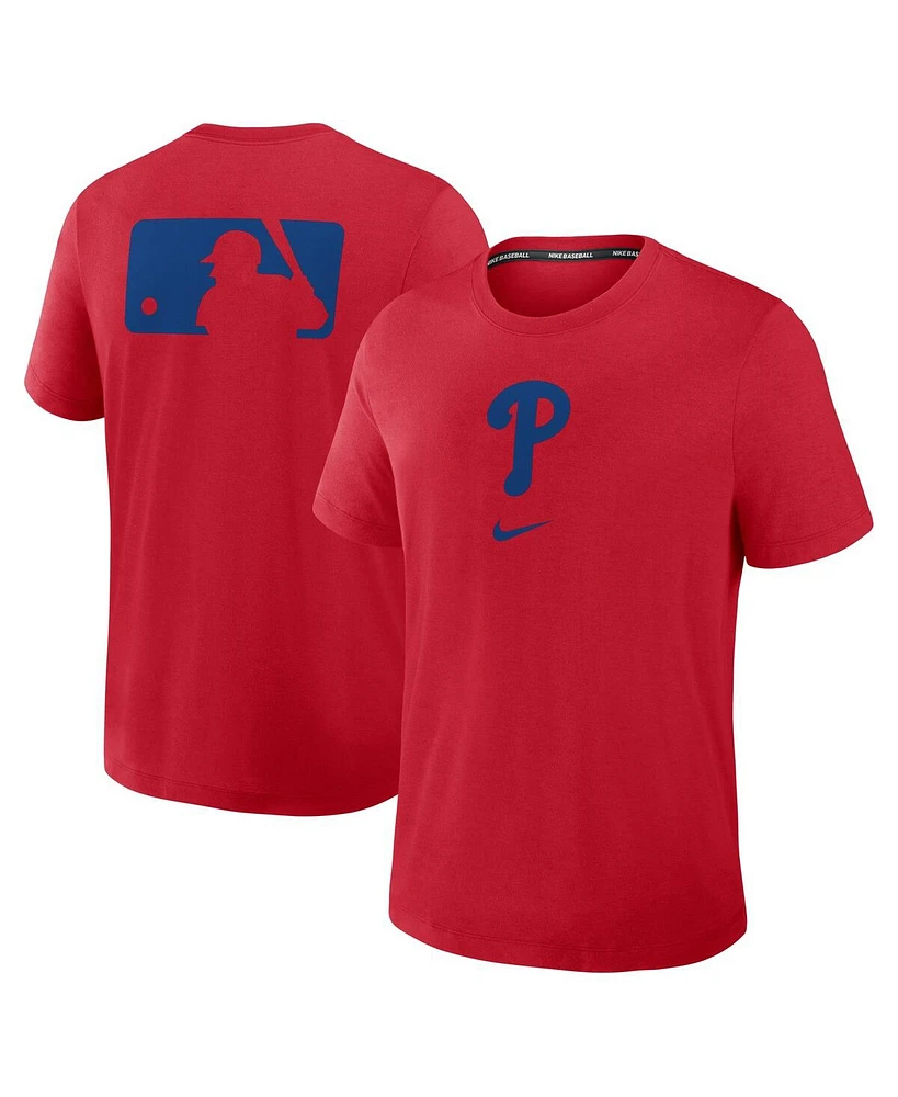 Nike Men's Red Philadelphia Phillies Authentic Collection Early Work Tri-Blend Performance T-Shirt