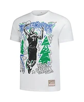 Mitchell & Ness Men's Kevin Garnett White Minnesota Timberwolves Hardwood Classics Chalked Up T-Shirt