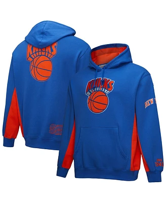 Mitchell & Ness Men's Blue New York Knicks Hardwood Classics Team Origins Fleece Pullover Hoodie
