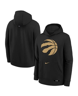 Nike Big Boys and Girls Black Toronto Raptors 2024/25 City Edition Club Fleece Pullover Hoodie