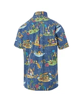 Reyn Spooner Men's Navy The Simpsons Hawaiian Vacation Button-Down Shirt