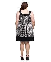 24seven Comfort Apparel Plus Scoop Neck Sleeveless Knee Length Dress