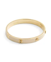 Coach Signature Faux Stone Tea Rose Enamel Bangle Boxed Bracelet