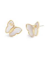 Coach Signature Mother of Pearl Butterfly Stud Earrings