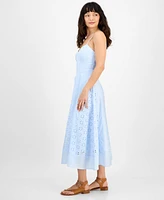 And Now This Petite V-Neck Sleeveless Eyelet Maxi Dress, Exclusively at Macy's