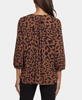 Nydj Women's Pintuck V Neck Top