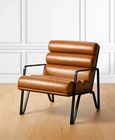 Glitzhome 2-Pc. Leatherette Modern Wavy Accent Armchair