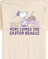 Airwaves Men's Peanuts Snoopy Here Comes The Easter Beagle Short Sleeve T-Shirt