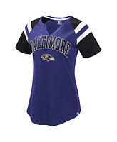Starter Women's Blue Baltimore Ravens Game On Notch Neck Raglan T-Shirt