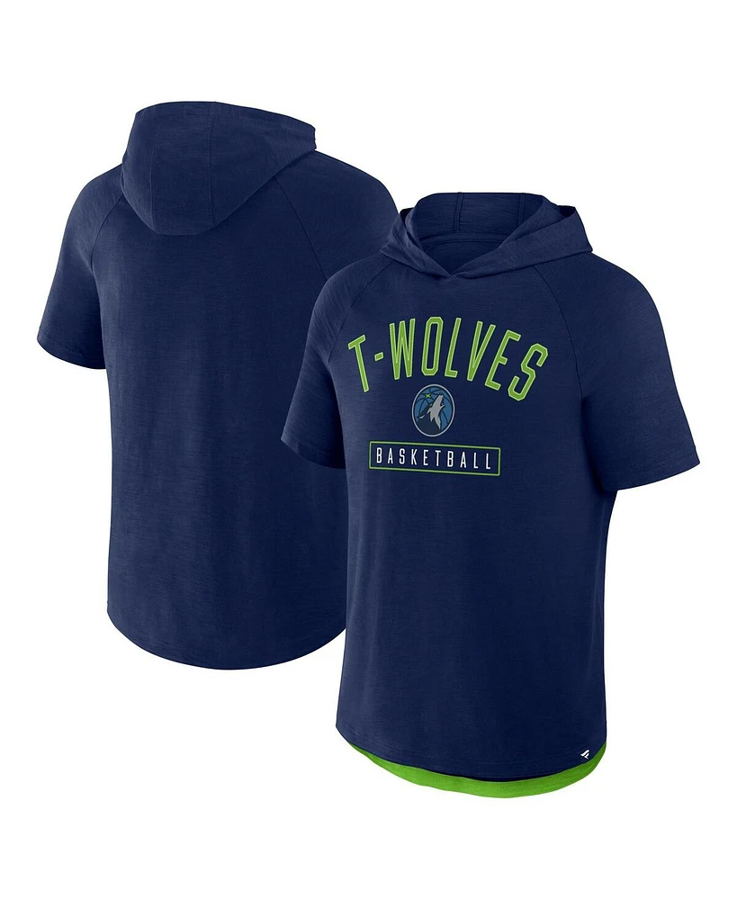 Fanatics Men's Athletic Navy Minnesota Timberwolves Pass Legend Hooded T-Shirt