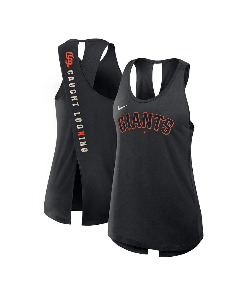 Nike Women's Black San Francisco Giants Crisscross Performance Tank Top