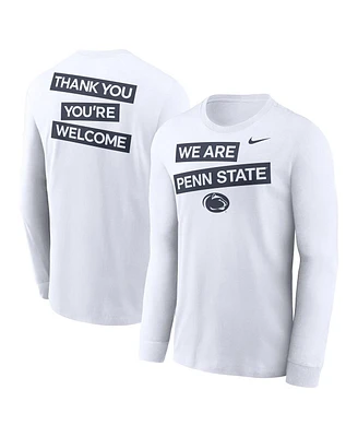 Nike Men's White Penn State Nittany Lions Two-Hit Classic Location Long Sleeve T-Shirt