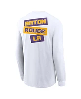 Nike Men's White Lsu Tigers Two-Hit Classic Location Long Sleeve T-Shirt