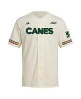 Adidas Men's Cream Miami Hurricanes Replica Baseball Jersey