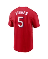 Nike Men's Corey Seager Red Texas Rangers Fuse Name Number T-Shirt