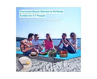 Beach Blanket Outdoor Waterproof Sand Free Picnic Blanket Sand Proof Mat 79 X 83 in