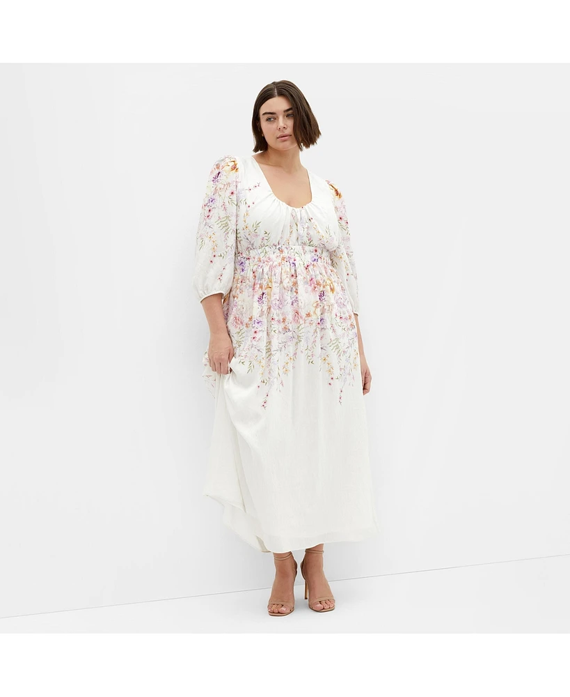City Chic Plus Keyla Print Maxi Dress