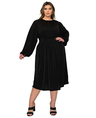 L I V D Plus Audrey Ruched Midi Dress
