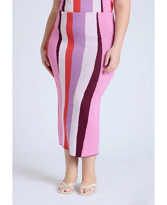 Eloquii Plus Intarsia Column Skirt