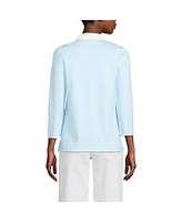 Lands' End Women's 3/4 Sleeve Supima Cotton Polo Shirt