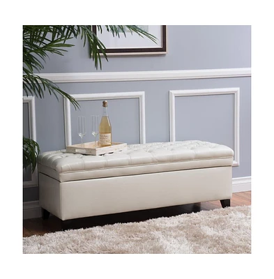 Pu Leather Storage Bench Classic Tufted Ottoman Multifunctional Bedroom and Living Room Bench-The Pop Home