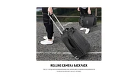 Neewer 2-in-1 Rolling Camera Backpack Trolley Case - Anti-Shock Detachable Padded Compartment