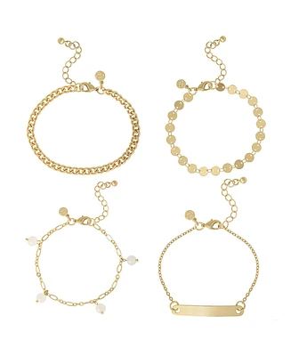 Jessica Simpson Gold-Tone Layered Bracelet Set 4 Piece Set
