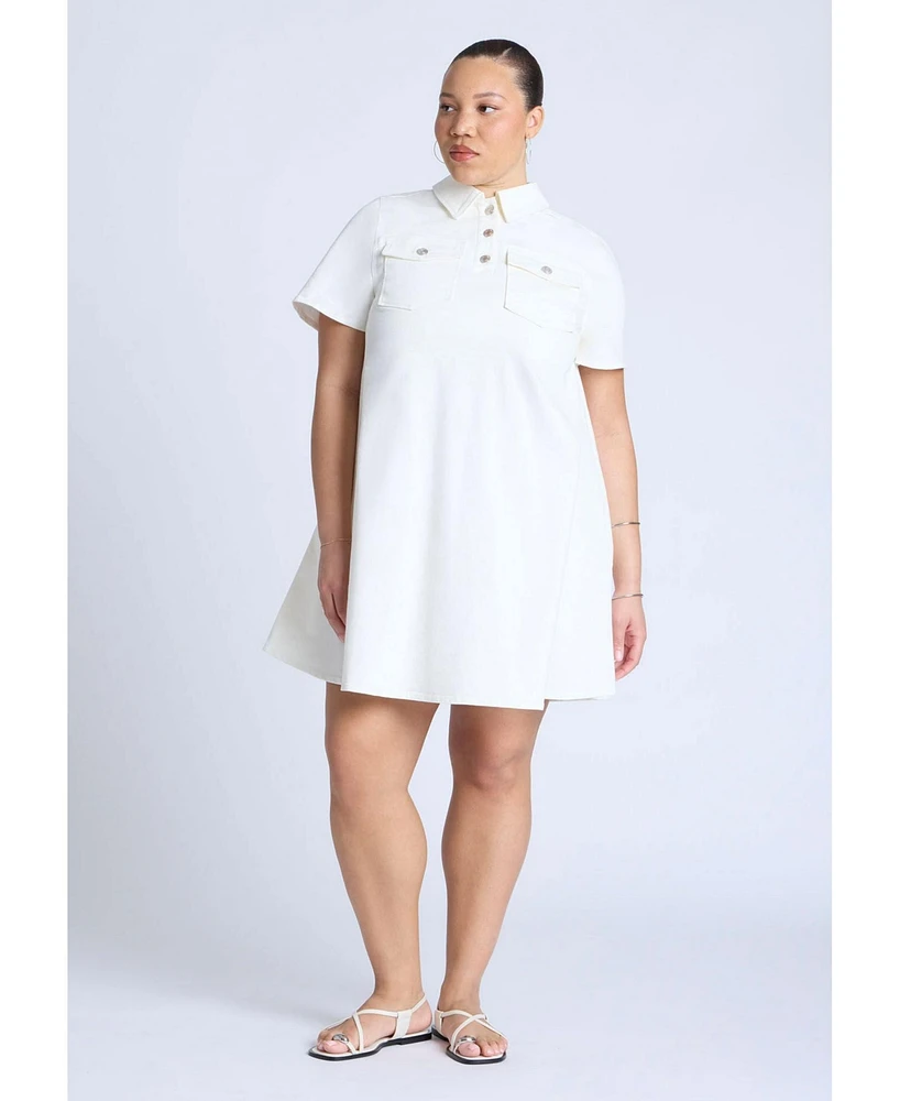 Eloquii Plus A-Line Denim Mini Dress