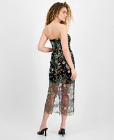 Sam Edelman Women's Floral Sequence Strapless Dress