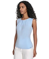 Calvin Klein Women's Pleated-Neck Sleeveless Top