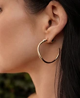 Ettika Serpentina Cubic Zirconia Hoop Earrings