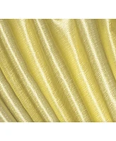 Kate Aurora 1 Piece Hyatt Rod Pocket Tasseled Soft Yellow Crinkle Sheer Waterfall Window Valance