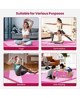 4-Panel Pu Leather Folding Exercise Gym Mat with Hook and Loop Fasteners