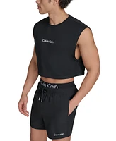 Calvin Klein Men's Cropped Logo Swim Tank Top