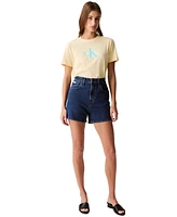 Calvin Klein Jeans Women's High-Rise Midi Denim Shorts