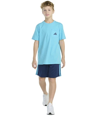 adidas Big Boys Short-Sleeve T-Shirt & Double-Knit Shorts, 2 Piece Set