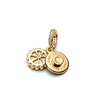 Pandora 14K Gold-Plated Happy Birthday Cake Dangle Charms