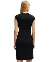 Boss by Hugo Women's Wool Cap Sleeve Slim-Fit Dress